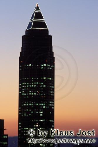 Frankfurt am Main        Trade Fair Tower of Frankfurt in the evening light            
