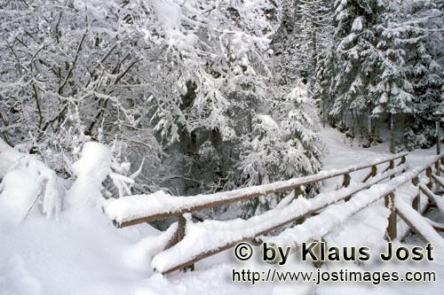 Mittenwald/Bavaria/Germany        Snow-covered brook bridge            