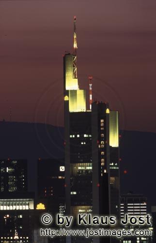 Frankfurt am Main/Germany        Commerzbank Frankfurt at nightfall