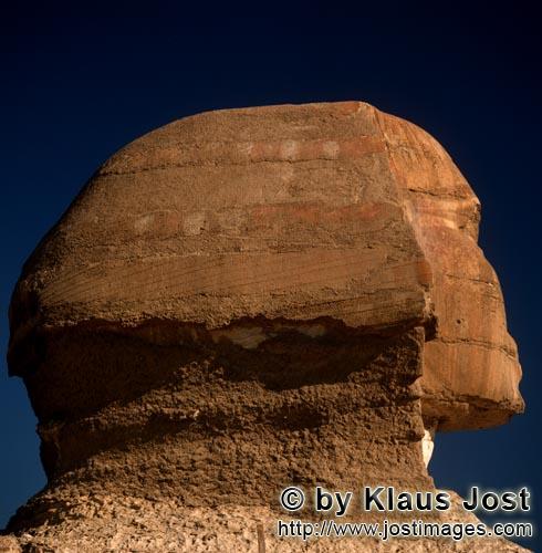 Great Sphinx of Giza /Sphinx von Gizeh        Great Sphinx of Giza - Sphinx head in profile        
