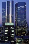 Deutsche Bank Frankfurt in the evening light