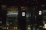 Deutsche Bank twin towers at night