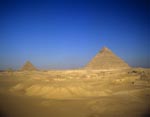The pyramids of Khufu, Khephren and Menkaure at Giza